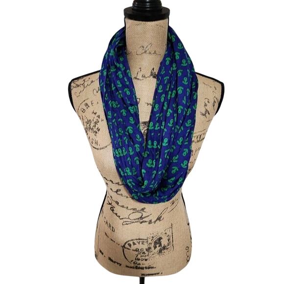 Sperry green and navy nautical anchor‎ infinity scarf new! - Picture 1 of 3